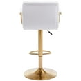 thumbnail image 6 of Bar Stools with Back, Adjustable Swivel Leather Barstools with Arms, Pneumatic Lift Counter Height Stools for Kitchen Island, Bistro, Pub, White & Gold, 6 of 9
