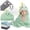 grey,green,white, variant on KABOER Baby Bath Towel, 9 Pcs Baby Hooded Towels and Washcloth Set, Coral Fleece Absorbent Soft Baby Towels for Newborn, Cartoon Animal Hooded Bath Blanket for Kids Toddler Infant Shower