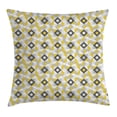 thumbnail image 1 of Grey and Yellow Throw Pillow Cushion Cover, Geometric Retro 60s 70s Home Inspired Rounds Squares Image, Decorative Square Accent Pillow Case, 20 X 20 Inches, Charcoal Grey and Marigold, by Ambesonne, 1 of 2