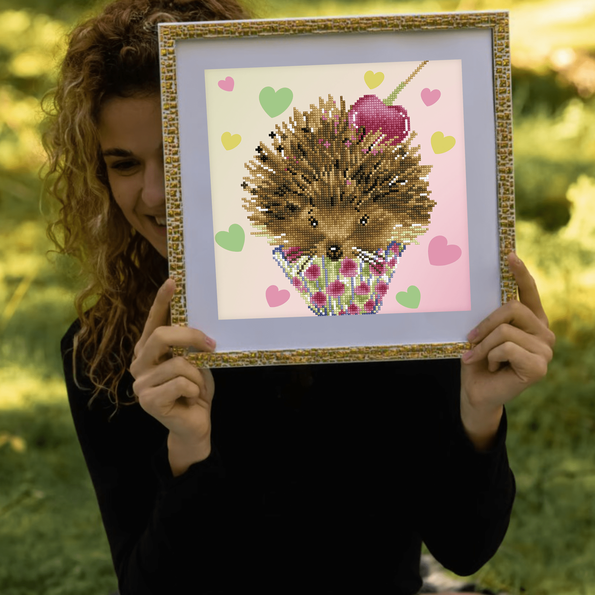 Diamond Dotz Love Prickles HedgeHog Diamond Painting Kits for Adults - Diamond Art Kits a Relaxing Creative Craft Kit with Dotz Gems 12.6"x12.6"