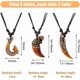 thumbnail image 2 of 6 collares colgantes de pez maorí de 2 colores, collares colgantes de anzuelo de resina oceánica tribales con cuerdas de cera negra ajustables para hombres y mujeres., 2 of 7