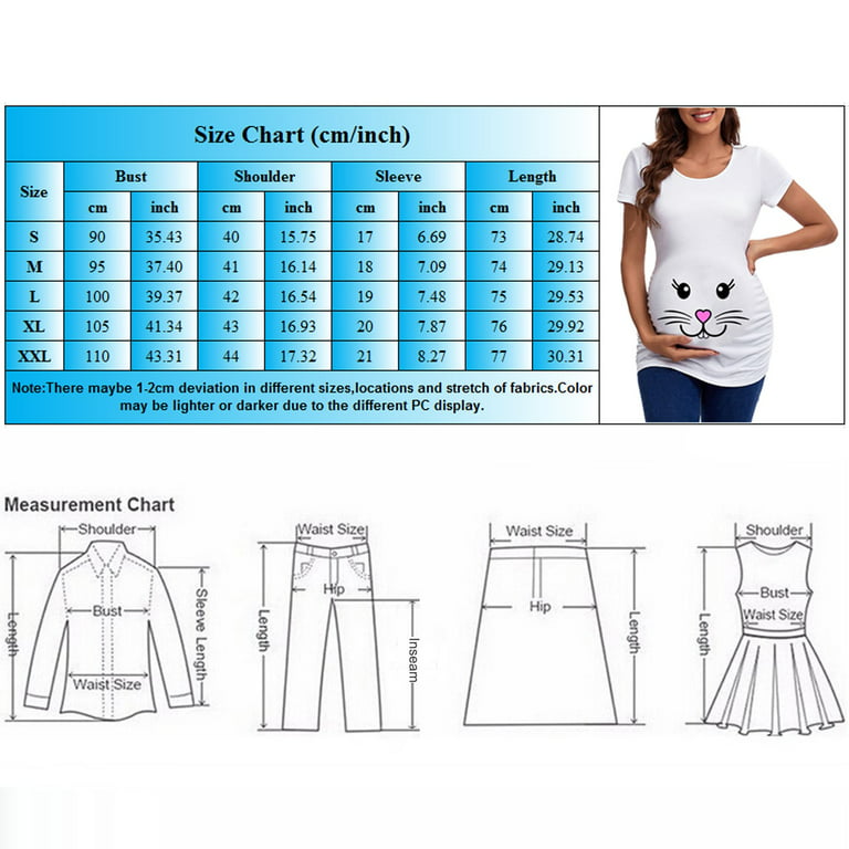 WAJCSHFS Maternity Tops For Pregnancy Women's Maternity Tops Short & Long  Sleeve Side Ruching Round Neck Shirts (Black,M) 