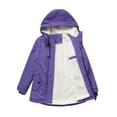 thumbnail image 3 of Innerwin Coat Hooded Ladies Outwear Drawstring Long Sleeve Buttons Jacket Violet L, 3 of 5