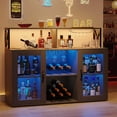 thumbnail image 2 of Homhougo Wine Bar Cabinet with Wine Rack Glass Holder Coffee Bar Storage Cabinet, Sideboard Freestanding Liquor Cabinet Bar for Home Kitchen Living Room, Office, Dining Room with LED Lights, 2 of 7