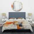 thumbnail image 3 of Designart "Orange Grey Line Art modern Expressionism" Abstract Bedding Covert Set - Line Art Orange Modern Bed Set With 2 Shams, 3 of 6