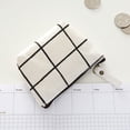 thumbnail image 2 of Coin Purse Cotton Linen Checked Coin Pouch Change Purse Mini Storage Pouch, 2 of 9