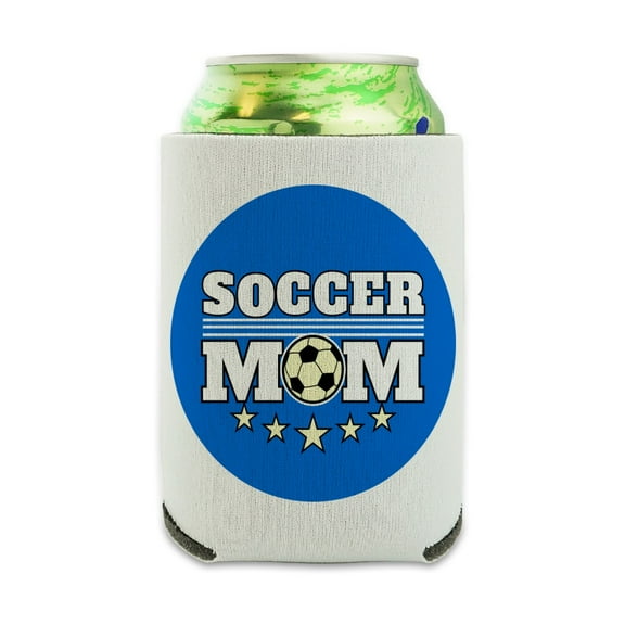 Soccer Mom Mother Sports Can Cooler - Drink Sleeve Hugger Collapsible Insulator - Beverage Insulated Holder