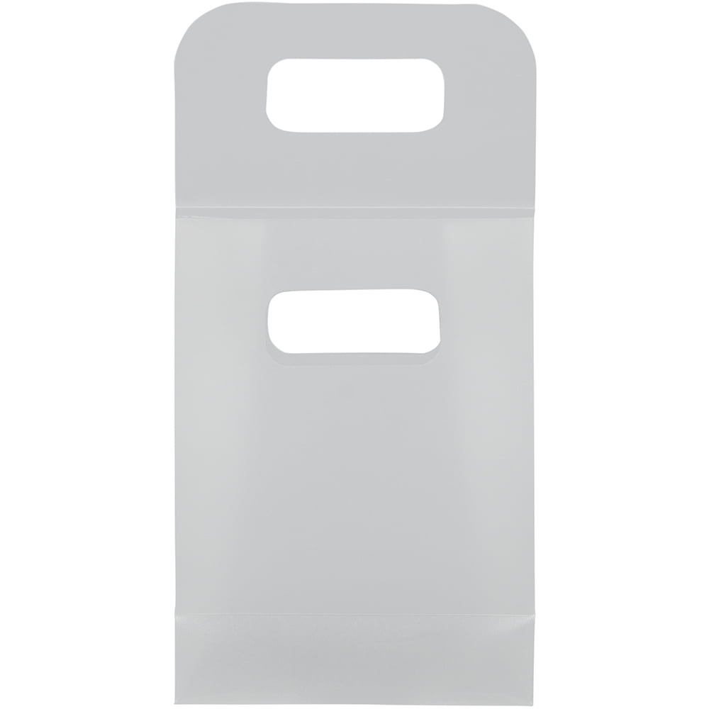 JAM Paper Mini Frosted Lunch Bag, 3 x 4 x 1.5, Clear, 1/Pack