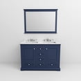 thumbnail image 5 of Dukes 48 in W Navy Blue Double Vanity, Carrara Marble Top, Faucet Set, and 46 in Mirror, 5 of 10