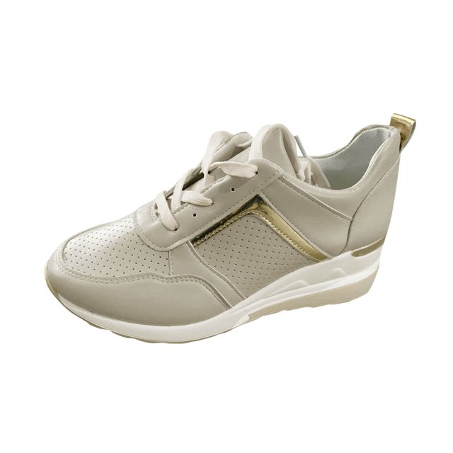Ediodpoh Espadrilles Décontractées à Lacets Respirantes Été Plateforme Femme Bout Rond Sport Femme Beige 41