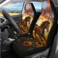 thumbnail image 2 of Garronmavis Sunflower Horse Car Seat Covers Full Set 14 Pack Steering Wheel Cover Car Headrest Protector Arm Rest Cover Seat Belt Covers Keychain and Coaster Universal Fit for Cars SUV, 2 of 6