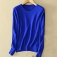 thumbnail image 2 of BXINGOHAI Womens Solid Basic Shirts Long Sleeve V Neck Tee Fall Tops Loose Fit Blouse 2025 Loungwear Tunic Under $10 Blue,XXL, 2 of 3