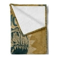 thumbnail image 2 of Retro Poster Soft Flannel Fleece Throw Blanket, Grunge Style Vintage Tyrannosaur Dinosaur Jurassic Fossil Pattern Print, Cozy Plush for Indoor and Outdoor Use, 70" x 90", Pale Coffee, by Ambesonne, 2 of 5