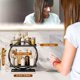 thumbnail image 3 of Organizador de maquillaje YIWANFW, bandeja expositora de cosméticos de 2 niveles, color negro, 3 of 9