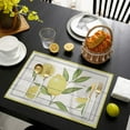 thumbnail image 4 of Placemats Set of 4 Washable,Yellow Lemon Pattern Green Leaf Placemat for Dining Table Decorations, Heat-Proof Table Mats for Kitchen Dinner Banquet Rustic Wood, 4 of 6