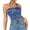 Dark Blue, variant on Timegard Tube Tops for Women Stretch Button up Denim Top Cropped Slim Strapless Jean Tank Top Classic
