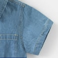 thumbnail image 6 of Qudderr 2-10T Boys' Denim Shirts for Kids Summer Short Sleeve Button down Shirts Baby Lightweight Jeans Blouses Tops for Boys, 6 of 9