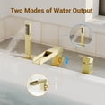 thumbnail image 3 of CASAINC Single Handle Roman Bathroom Tub Faucet with Handheld Sprayer, Brushed Gold, 3 of 6