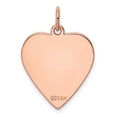 thumbnail image 5 of Auriga Fine Jewelry 14K Rose Gold Plain .013 Gauge Heart Disc Charm (L- 24mm, W-20mm) for Women, 5 of 6
