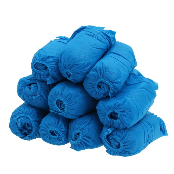 100pcs Shoe Covers Waterproof Resistant Non- Woven Boot overshoes Shoe Covers for Construction Workplace Blue