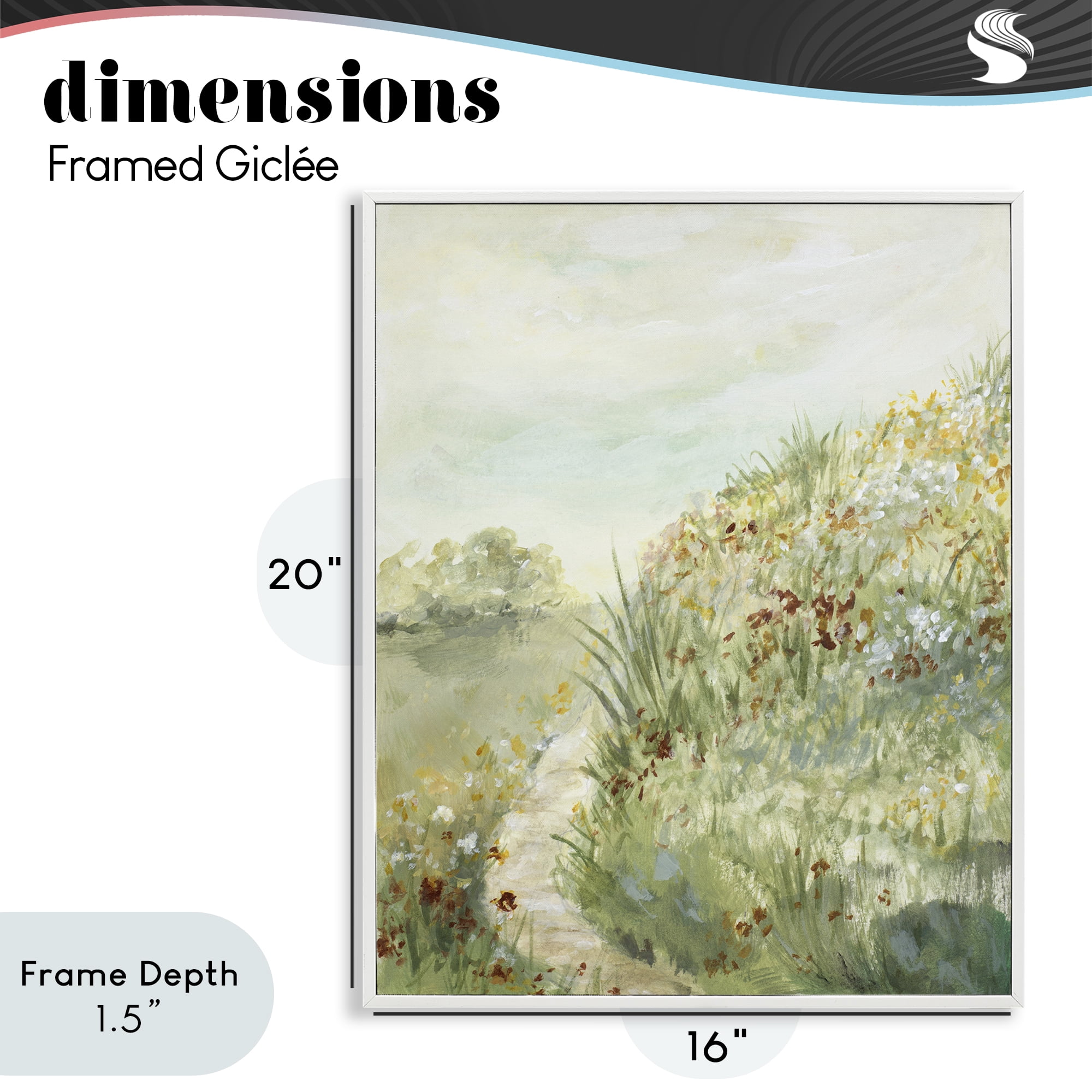 Stupell Industries Hilltop Blooms & Winding Trail White Framed Giclee Art, design by Lanie Loreth