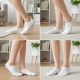 thumbnail image 5 of Women's Ankle Cotton Socks - Low Cut Athletic Running Soft Thin No Show White Socks With Tab 6 Pairs, 5 of 5