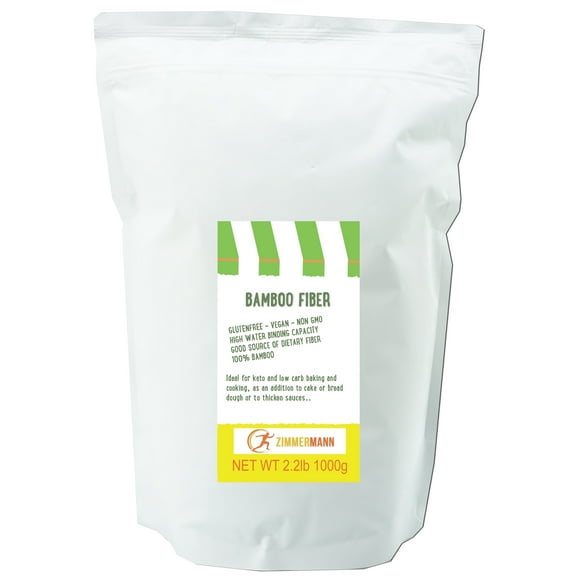 Zimmermann Bamboo Fiber 2.2lb 1000g, gluten free flour, Non GMO, Keto Flour, 100% Bamboo, Keto & Low-Carb Baking & Cooking, Low Calorie Flour.