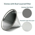 thumbnail image 2 of Paperless Stainless Steel Pour Over Coffee Filter – Reusable and Permanent Coffee Cone Dripper for Ovalware, Chemex, Hario and Other Carafes (Stainless Steel), 2 of 6