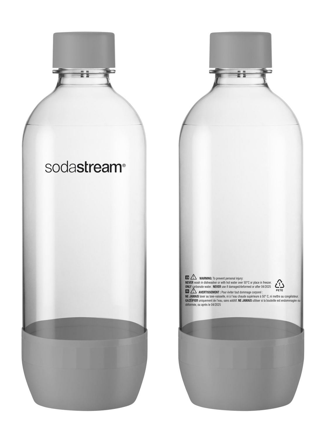 SodaStream 1L 2PK Grey Carbonating Bottle