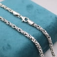 thumbnail image 3 of K-KED Real 925 Sterling Silver Necklace For Women Men 4mm Byzantine Link Chain 22inch, 3 of 6