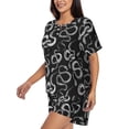 thumbnail image 2 of Naloa Snake Women's Short-Sleeved Pajama Set, Loungewear, Summer pajamas, Breathable Cozy - 3X-Large, 2 of 9