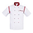 thumbnail image 2 of Chaqueta Hombre Mujer con Chaqueta de Panadero Ropa de de Gastronomía - Blanco rojo, L Sunnimix Chef Jacket Uniform, 2 of 8