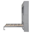 thumbnail image 4 of Harper & Bright Designs Queen Murphy Bed Wall Bed with Cabinet, Queen Size Cabinet Bed Folding Wall Bed with Storage Shelves and Desk for Guest Room Office, Gray, 4 of 15