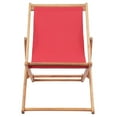 thumbnail image 2 of vidaXL Folding Beach Chair Fabric and Wooden Frame Red, 2 of 5
