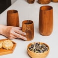 thumbnail image 3 of Rounded Teak Wood Tea Cup - Small 2-Pack, 3 of 5