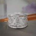 thumbnail image 4 of K-KED Fashion Women 925 Silver Filled Wedding Ring Cubic Zirconia Delicate Jewelry Sz 6-10-10-Silver, 4 of 7