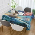 thumbnail image 3 of DEIARA Bald Eagle Sailboat Square Tablecloth 60×90in Polyester Fabric Tablecloth Washable Dust Resistant Wrinkle Resistant, 3 of 9