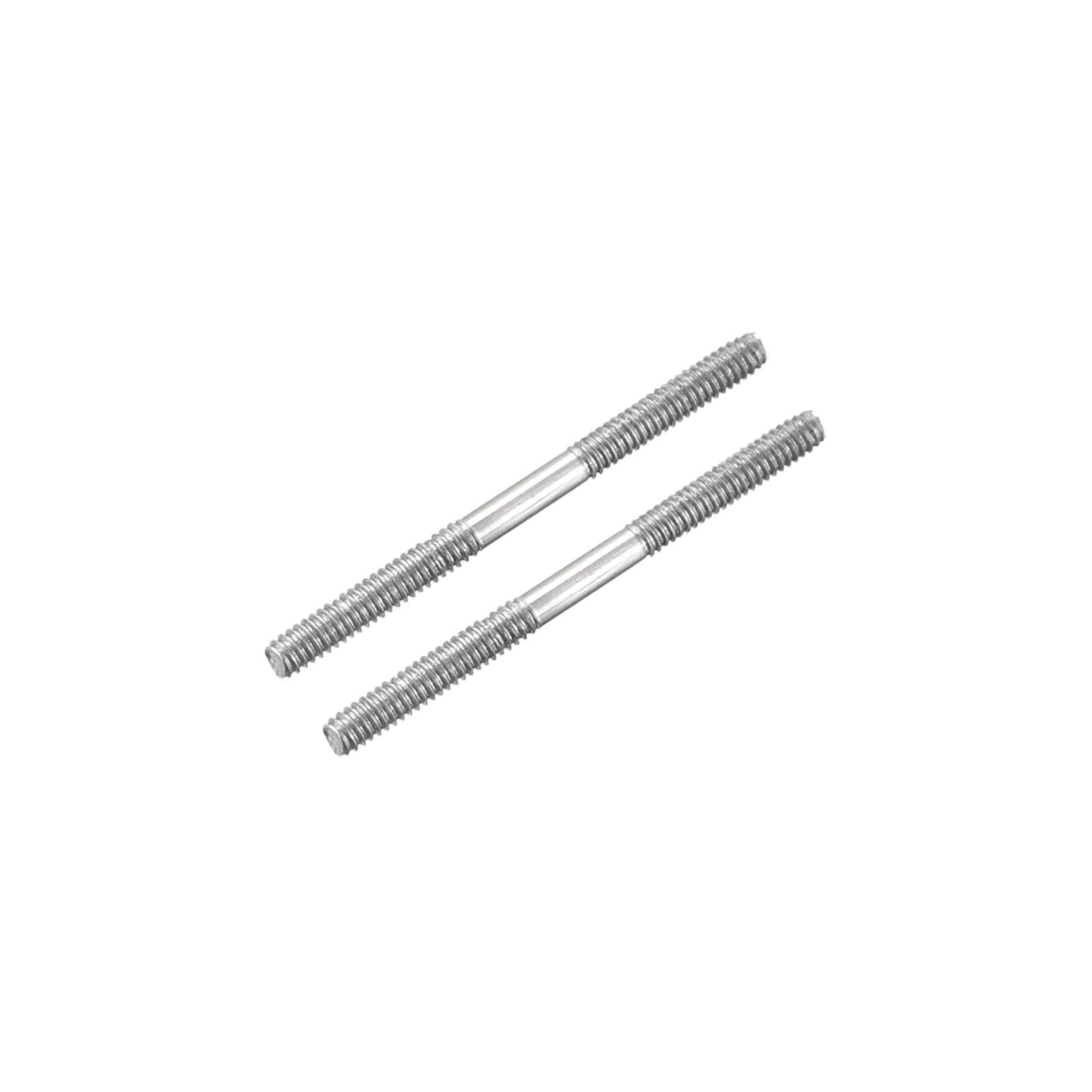 M2x25mm 304 Stainless Steel Push Rod Double End Threaded Rod for DIY, 2Pack