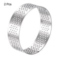 thumbnail image 3 of 2uds Inoxidable Acero Pastel Anillos para Hornear, Perforado Pastel Mousse Anillo Cocina Hornear Calor Resistente 2.5 Diámetro, 0.8 Altura, para Pastel Postre, Plata, 3 of 5