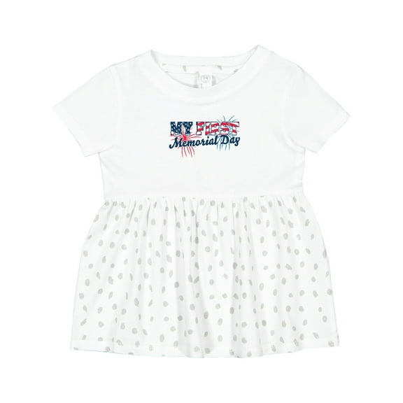 Inktastic My First Memorial Day Grunge with Fireworks Girls Baby Dress