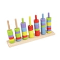thumbnail image 1 of HILABEE Wooden Color Sorting Stacking Toy Counting Game for Birthday Gift Boys Girls 5 Colors, 1 of 9