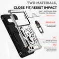 thumbnail image 4 of Jiahe Cover for Google 7 6.3" (2022) Stand Case, Heavy Duty Slide Cover & Ring Kickstand Military Shockproof Armor Case Compatible with Magnetic Car Mount Holder, Silver, 4 of 9