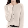 thumbnail image 3 of Stichou Womens Cardigan Sweater 2026 Long Sleeve Button Down Casual Knitwear Lightweight Elegant Sweaters Tops Beige 2XL, 3 of 7