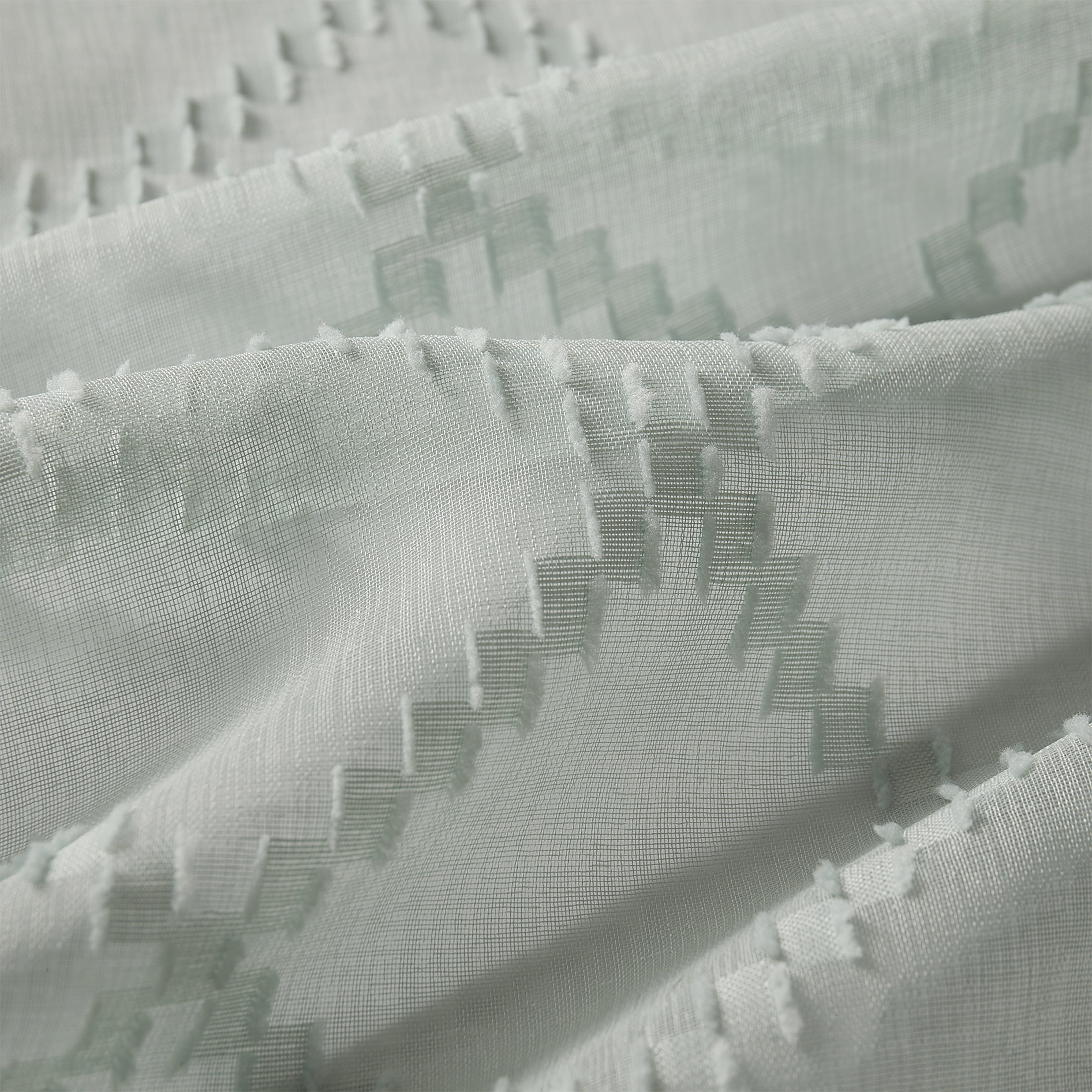 Mainstays Textured Clip Sheer Curtain Panels, Set of 4, Soft Sea, 28"W x 84"L