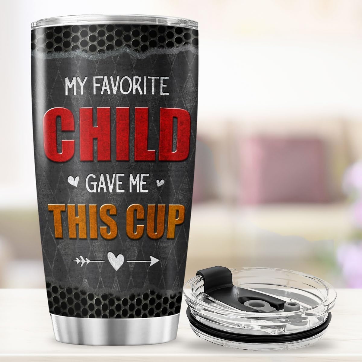 Funny Dad Gift from Favorite Child, My Favorite Child Gave Me This Cup, 20oz Stainless Steel Insulated Travel Tumbler for Father''s Day, Birthday, Coffee Mug for Dad Papa Grandpa