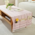 thumbnail image 4 of WCHUANG Coffee Table Cloth, Table Cover with Pockets and Tassel, Cotton Linen Rectangle Tablecloths Washer Dryer Fridge Top Dust Cover, 4 of 5