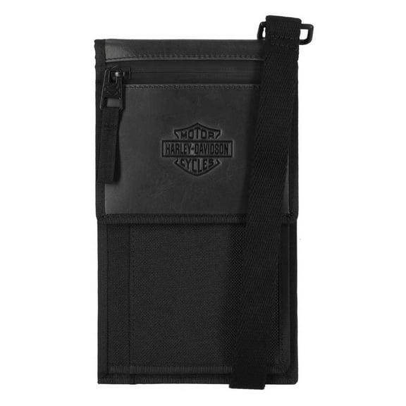 Harley-Davidson Men's Modular Travel Wallet w/ Adjustable Strap, Black, Harley Davidson