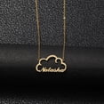 thumbnail image 3 of Cloud Shaped Customized Necklace Personalized Name Jewelry Stainless Steel Letter Clavicle Chain with Pendant for Women, 3 of 5