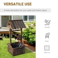 thumbnail image 5 of Outsunny Outdoor Wooden Wishing Well Fountain With Adjustable Water Flow Rate, Outdoor Rustic Waterfall Fountain With Electric Pump, Water Bucket, For Backyard Patio Garden Lawn, Carbonized Finish, 5 of 9