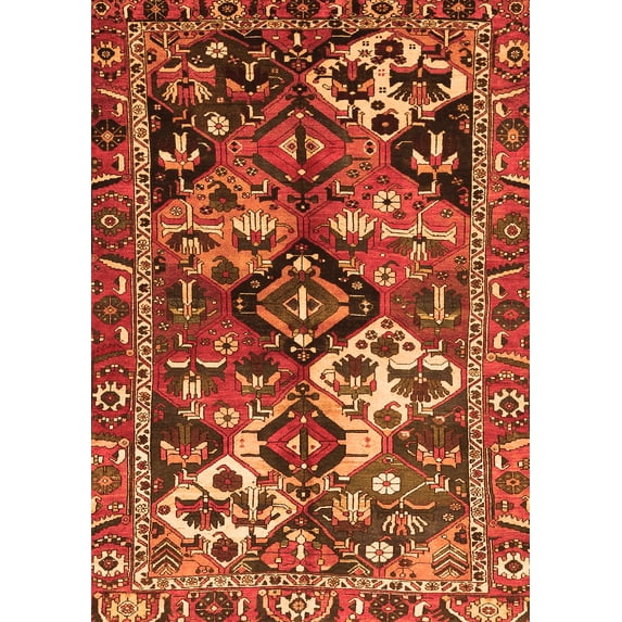 Ahgly Company Indoor Rectangle Persian Orange Traditional Area Rugs, 3' x 5'